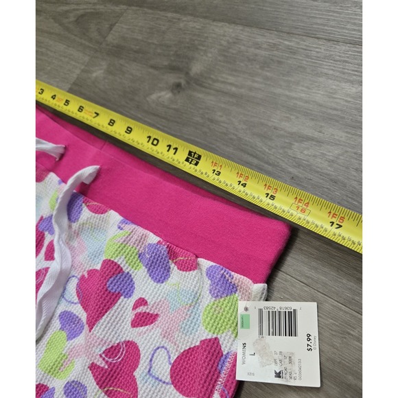 Vintage Disney Pajama‎ Bottoms Shorts Thermal Hearts AOP Size Large - Picture 6 of 8